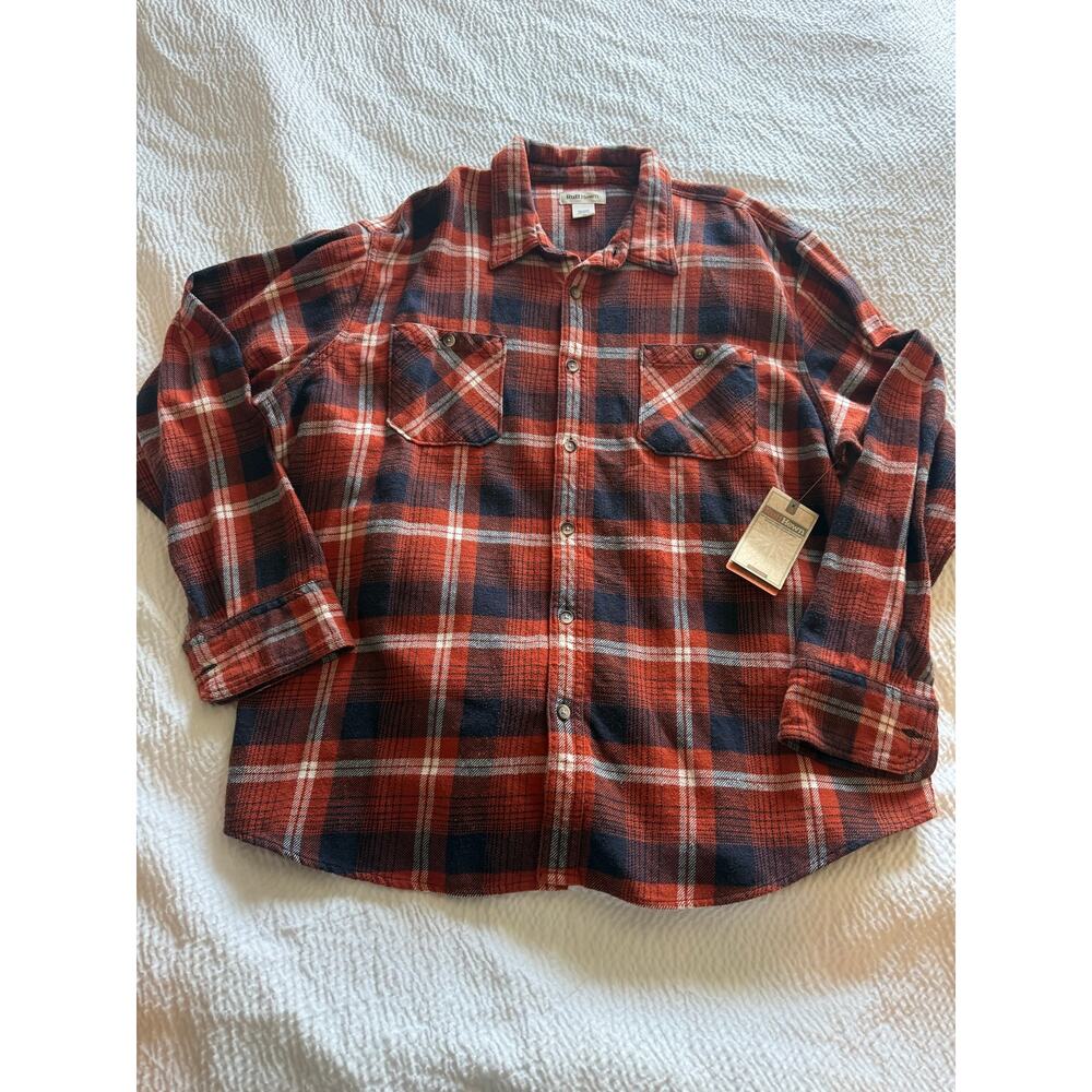 Ruff Hewn Flannel Plaid‎ Shirt Men’s Size XXL